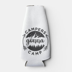 Enfriador De Botellas Los campistas van a acampar en un campamento