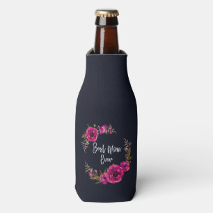 Enfriador De Botellas Los Papeles Florales De Fuchsia Rosa Eran La Mejor