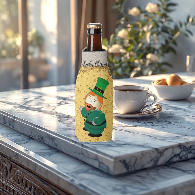 Enfriador De Botellas Lucky Charm Leprechaun Irish Bubbly Golden Beer (Lucky Charm Leprechaun Irish Bubbly Golden Beer Bottle Cooler)