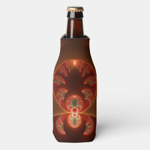 Enfriador De Botellas Luminoso abstracto moderno naranja rojo Fractal