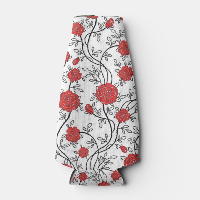 Enfriador De Botellas magnífico patrón de rosa rojo (Anverso)