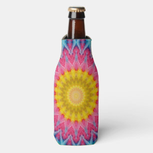 Enfriador De Botellas Mandalas de Tinte en Arcoíris con Simetría Vibrant