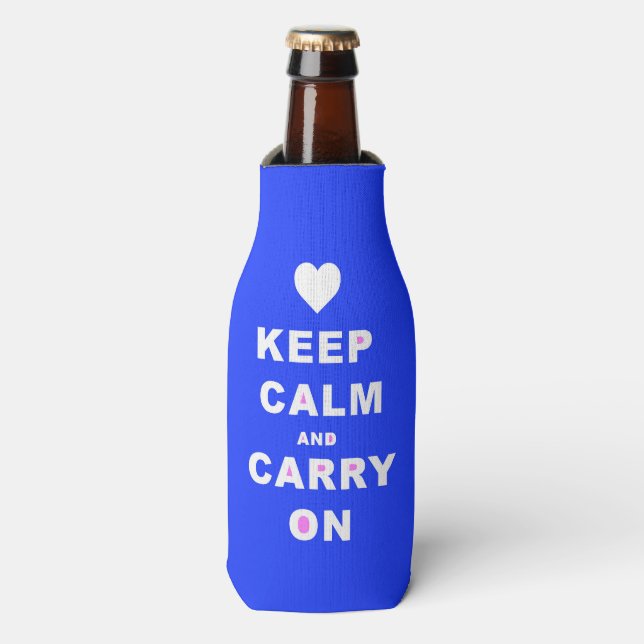 Enfriador De Botellas MANTENER LA CALMA Y LLEVAR EL Azul (Frente de la botella)