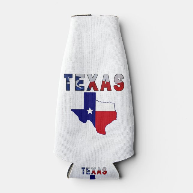 Enfriador De Botellas Mapa de bandera con Texas (Anverso)