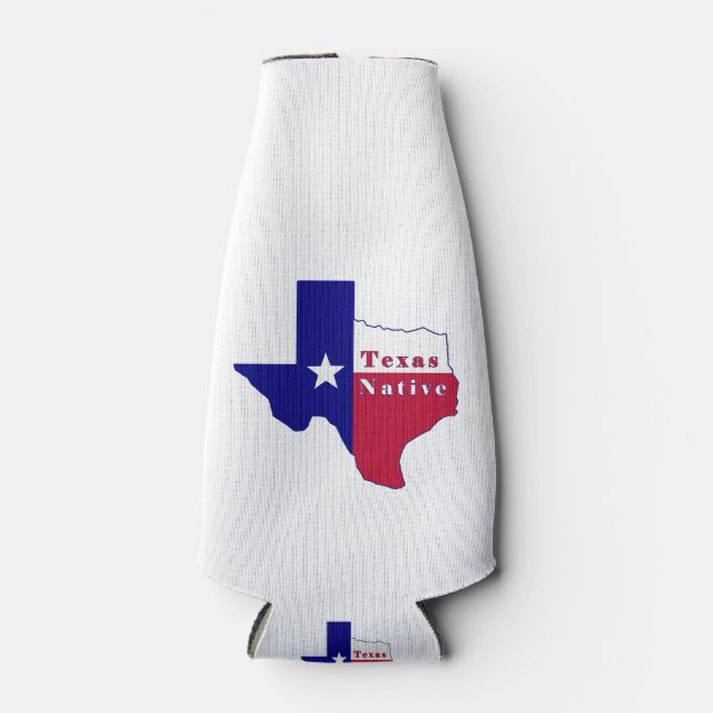 Enfriador De Botellas Mapa de bandera nativa de Texas (Anverso)