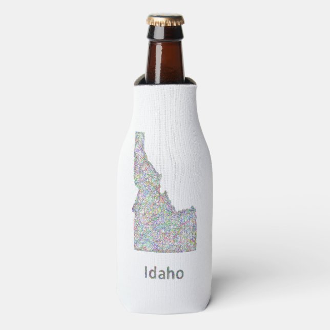 Enfriador De Botellas Mapa de Idaho (Frente de la botella)