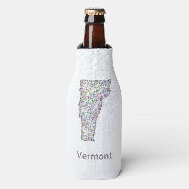 Enfriador De Botellas Mapa de Vermont (Frente de la botella)