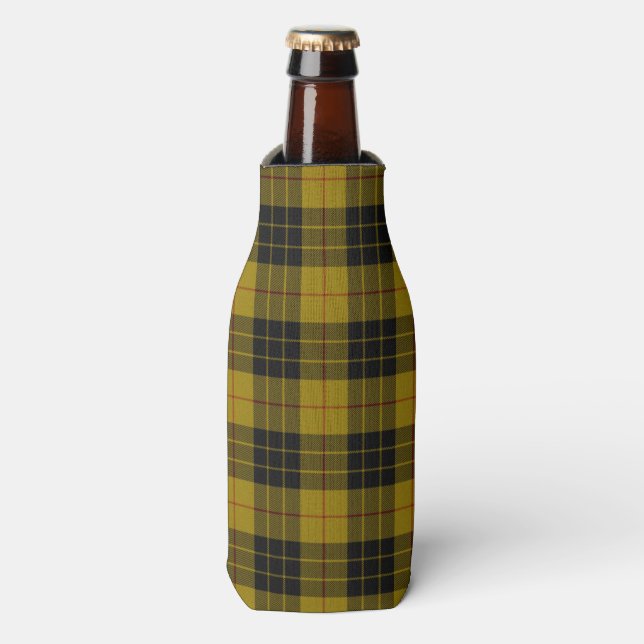 Enfriador De Botellas Maquillaje tartán amarillo chapa (Frente de la botella)