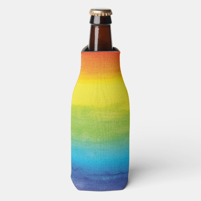 Enfriador De Botellas Maravilloso orgullo arcoiris de color de agua (Frente de la botella)