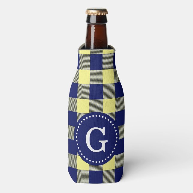 Enfriador De Botellas marino Blue Buffalo Plaid (Frente de la botella)