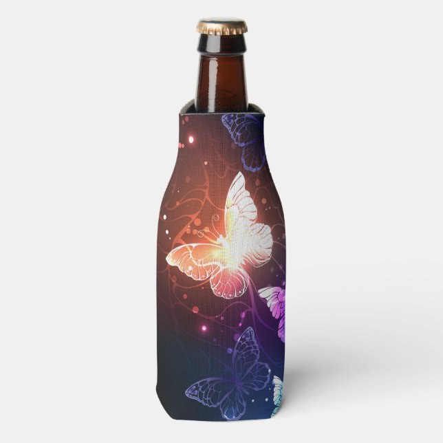 Enfriador De Botellas Mariposas nocturnas brillantes (Frente de la botella)