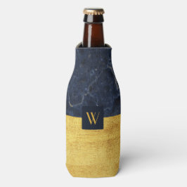 Enfriador De Botellas Mármol dorado con monograma elegante 