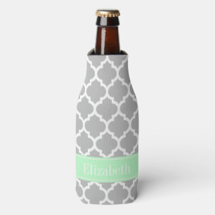 Enfriador De Botellas Marroquí gris blanco #5 Mint Nombre Monograma