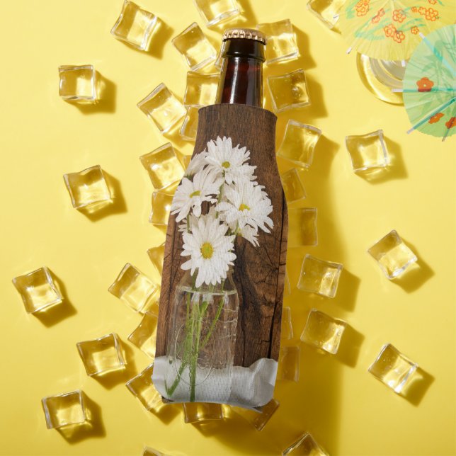 Enfriador De Botellas Mason Jar y White Daisies Country Barn Boda (Verano in situ)