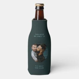 Enfriador De Botellas Mejor Papá Nunca | Foto Personalizado y texto Día