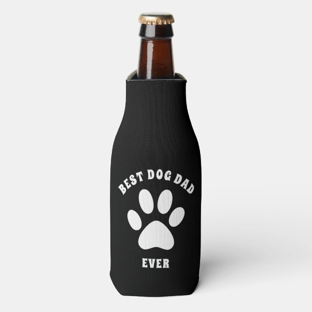 Enfriador De Botellas Mejor Papá Perro Personalizado Texto Personalizado (Frente de la botella)