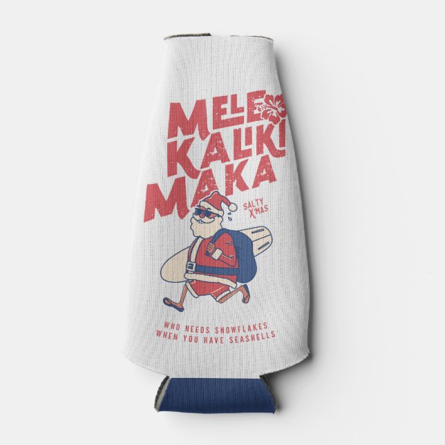 Enfriador De Botellas Mele Kalikimaka - Divertidos Navidades de Santa Ha (Anverso)