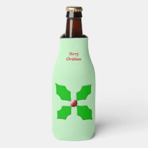 Enfriador De Botellas Merry Christmas Holly Personalizado
