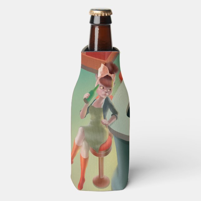 Enfriador De Botellas Miss Meow - Serie nocturna de bares (Frente de la botella)