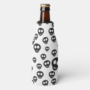 Enfriador De Botellas Modelo con los cráneos negros en blanco