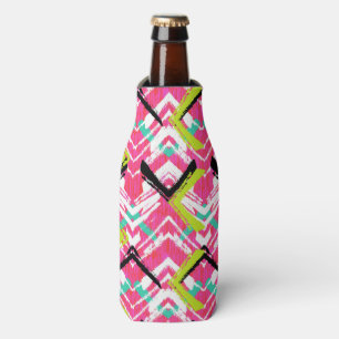 Enfriador De Botellas Modelo de zigzag rosado dibujado mano
