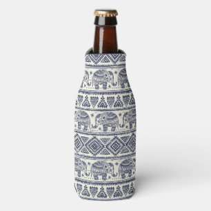 Enfriador De Botellas Modelo étnico azul del elefante