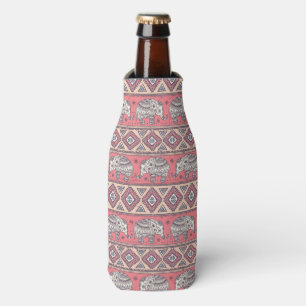 Enfriador De Botellas Modelo étnico rosado del elefante