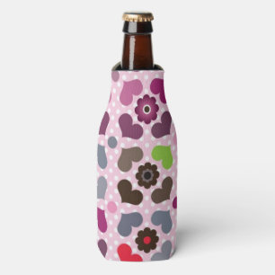 Enfriador De Botellas modelo rosado de las flores y de los búhos