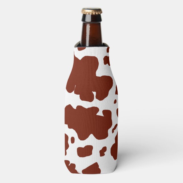 Enfriador De Botellas Modern Brown Cow Spots Print Cowboy (Frente de la botella)
