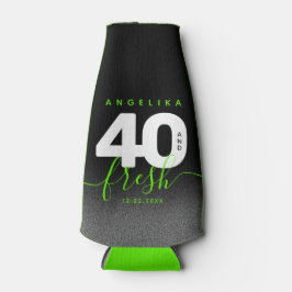 Enfriador De Botellas Moderna Girly verde brillante 40 y fresco