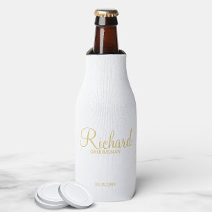 Enfriador De Botellas Moderno guión Gold Personalizado Groomsman