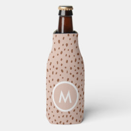 Enfriador De Botellas Monograma Beige de moda con Terracotta Boho Brown