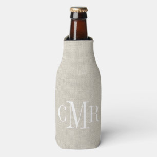 Enfriador De Botellas Monograma clásico de marfil rústico