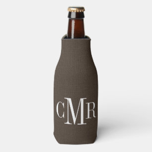 Enfriador De Botellas Monograma clásico ruso marrón