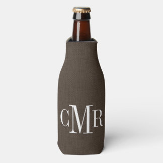 Enfriador De Botellas Monograma clásico ruso marrón