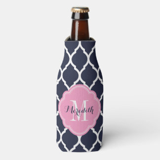Enfriador De Botellas Monograma de la Marina y el Cuarteto Marroquí Rosa