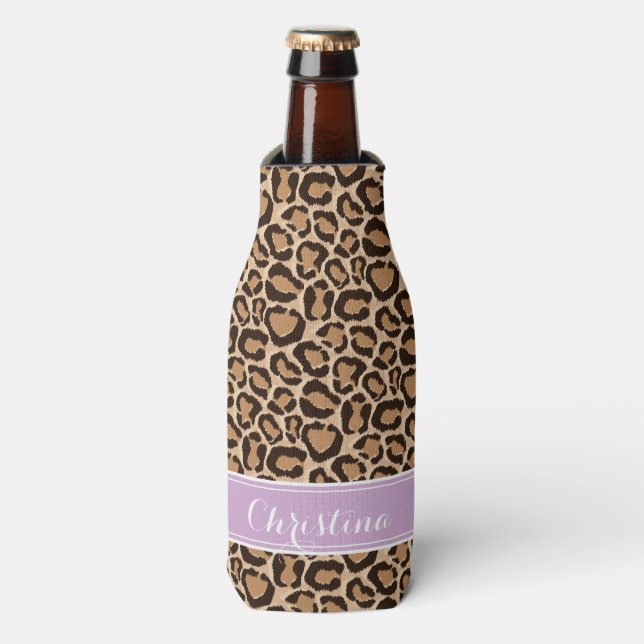 Enfriador De Botellas Monograma del Personalizado de impresión púrpura y (Frente de la botella)