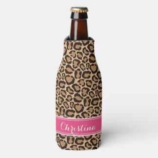 Enfriador De Botellas Monograma del Personalizado de impresión rosa y le