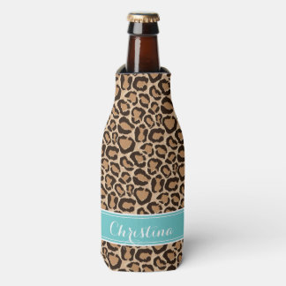 Enfriador De Botellas Monograma del Personalizado de impresión turquesa
