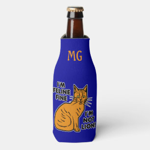 Enfriador De Botellas Monograma fino felino del gato del gatito