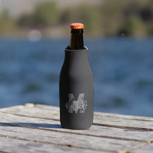 Enfriador De Botellas Monograma Moderno Guay Grunge Añadir su nombre