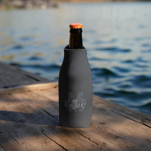 Enfriador De Botellas Monograma Moderno Guay Grunge Añadir su nombre