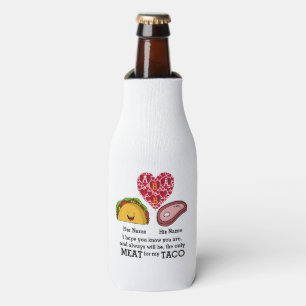 Enfriador De Botellas Monograma personalizado de tacos y amantes de la c