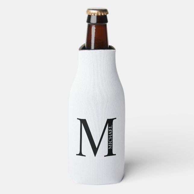 Enfriador De Botellas Monograma y frasco de nombres personalizados (Frente de la botella)