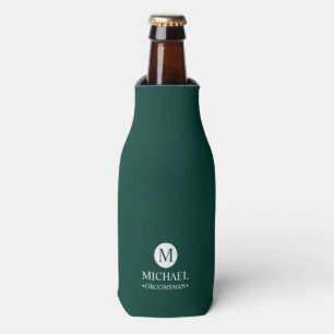 Enfriador De Botellas Monograma y nombre clásicos de los Groomsmen perso