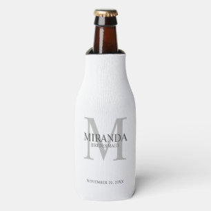 Enfriador De Botellas Monograma y nombre de la dama de honor personaliza