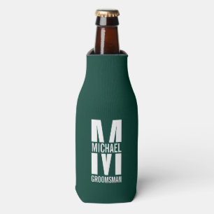 Enfriador De Botellas Monograma y nombre de los Groomsmen personalizados