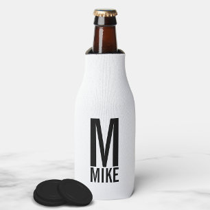Enfriador De Botellas Monograma y nombre personalizados modernos