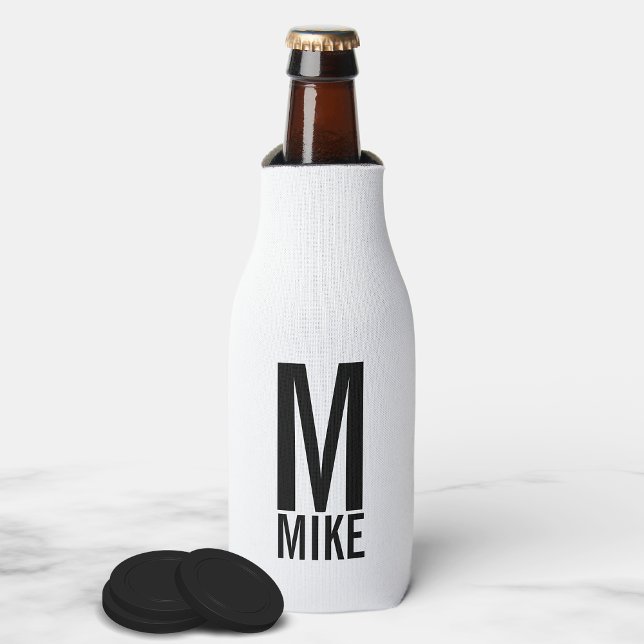 Enfriador De Botellas Monograma y nombre personalizados modernos (Subido por el creador)