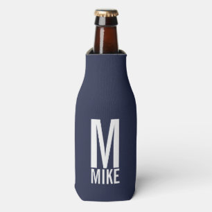 Enfriador De Botellas Monograma y nombre personalizados modernos